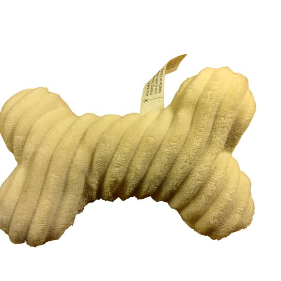 Chewy White Fleece Dogbone Dog Toy Fetch Cuddle Companion Squeaker - Picture 2 of 5